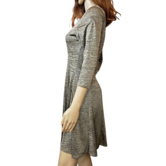 Rag Therapy Womens Medium Metallic Heathered Knit 3/4 sleeve Dress Medium - Picture 2 of 5